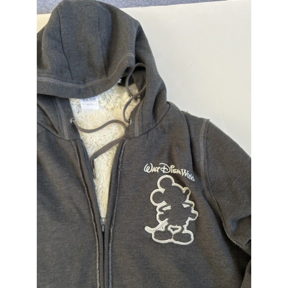 Disney Parks Adult 1X Hoodie Soft Fleece Sherpa Lining Mickey 71 Jacket Coat - Picture 2 of 10
